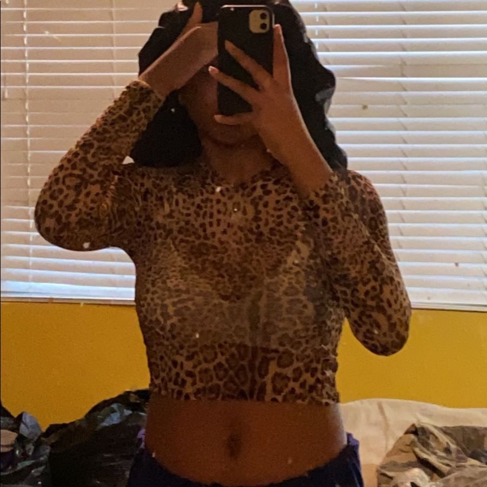 Cougar Print SEE THROUGH Shirt